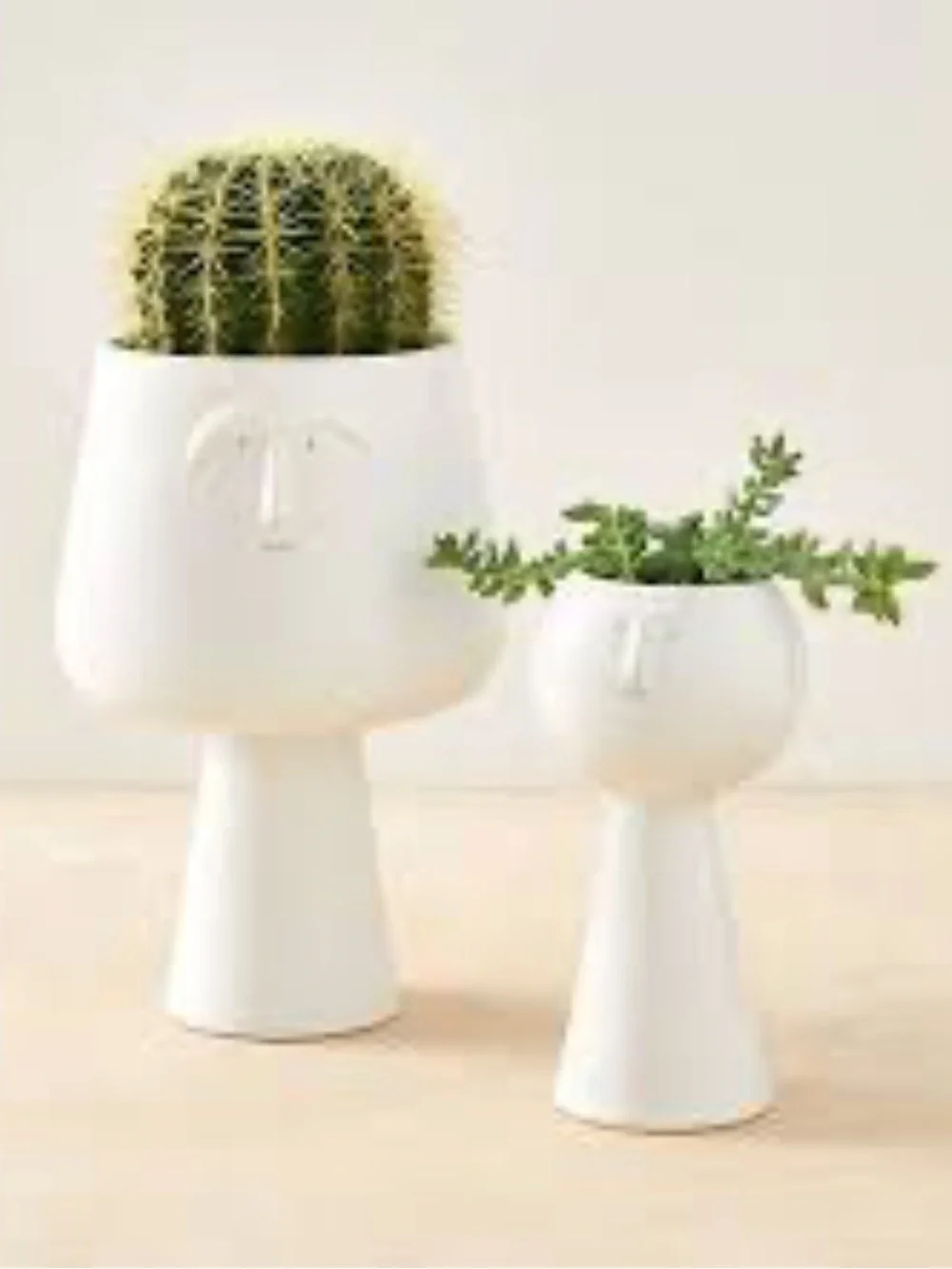 West Elm x Claymen ceramic face planter vase